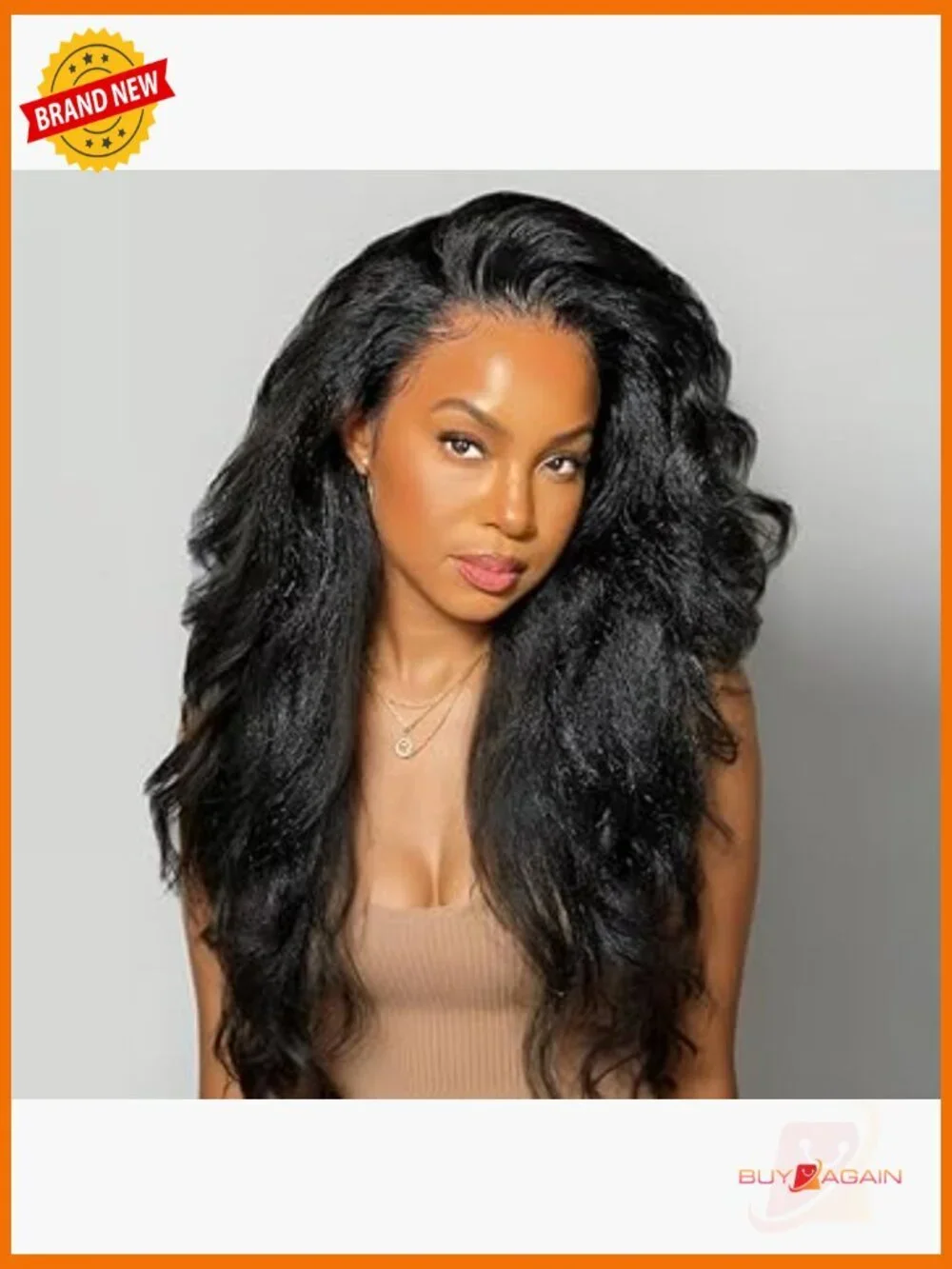 Kinky Straight Half Wig Human Hair 200% Density 3 In 1 Glueless Drawstring